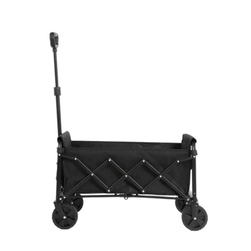 Lightweight Portable Heavy Duty Folding Beach Wagons with Wheels - Outdoor Utility Carts for Grocery, Camping, Shopping, Sports, Garden with Large Capacity-Black-海智集-Default-