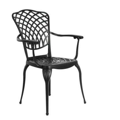 3 Piece Patio Bistro Set Cast Aluminum Bistro Table and Chairs Set of 2 with Umbrella Hole,All Weather Metal Bistro Table Set,Outdoor Patio Furniture Set for Garden Black-海智集-Default-