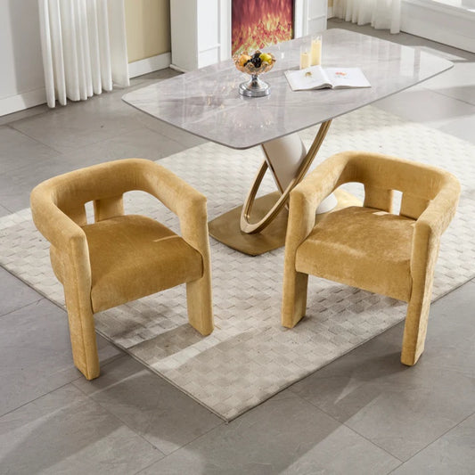 Campcraft Contemporary Designed Fabric Upholstered Accent/Dining Chair /Barrel Side Chairs Kitchen Armchair for Living Room 2PC/SET-海智集-Default-