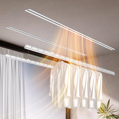 Taitaile Smart Invisible Clothes Drying Rack -H121W-1309X-2XX- Dual Rod (2.1m), 3-Level Height, Wireless/Voice Control, LED Light, Dryer & Plasma Sterilization-海智集-