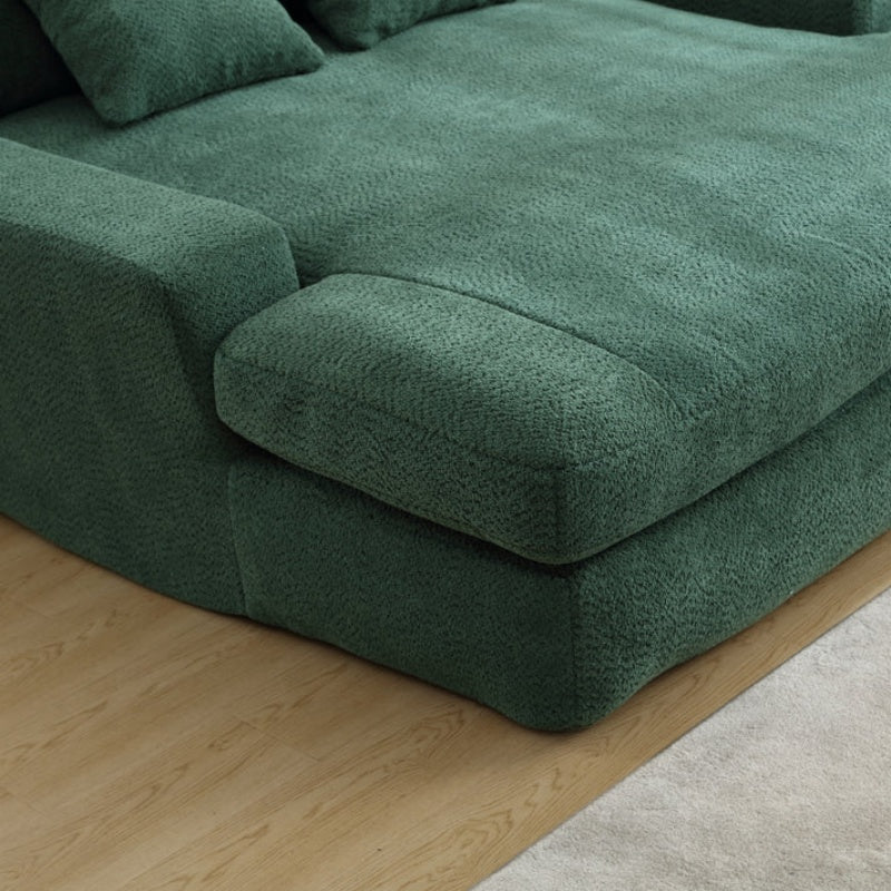 COOLMORE Chenille 2-seater lazy sofa With 5 back pillows,Comfy Sofa- Deep Seat Couch for Living Room,Club (Emerald)-海智集-Default-
