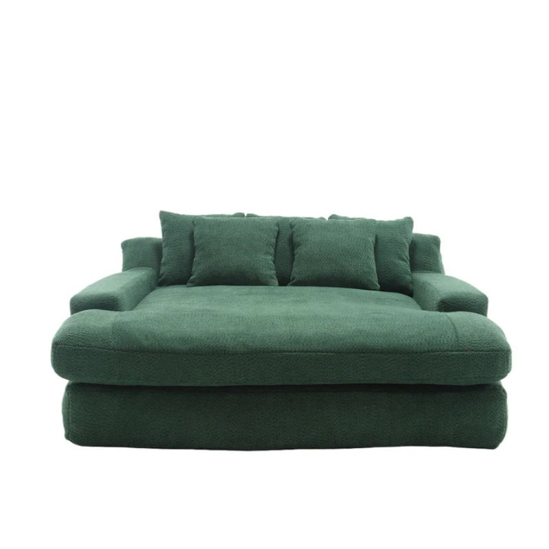 COOLMORE Chenille 2-seater lazy sofa With 5 back pillows,Comfy Sofa- Deep Seat Couch for Living Room,Club (Emerald)-海智集-Default-