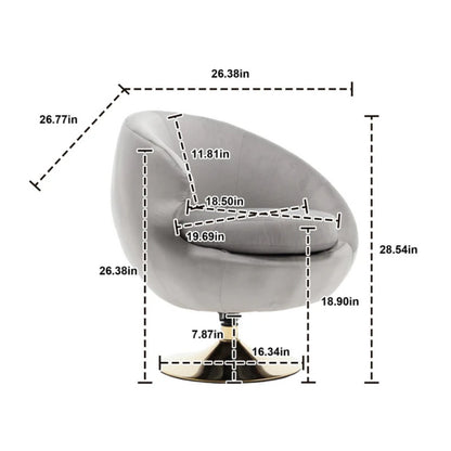 360 Degree Swivel Cuddle Barrel Accent Chairs, Round Armchairs with Wide Upholstered, Fluffy Fabric Chair for Living Room, Bedroom, Office, Waiting Rooms-海智集-Default-