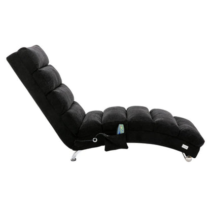 COOLMORE Linen Chaise Lounge Indoor Chair, Modern Long Lounger for Office or Living Room-海智集-Default-