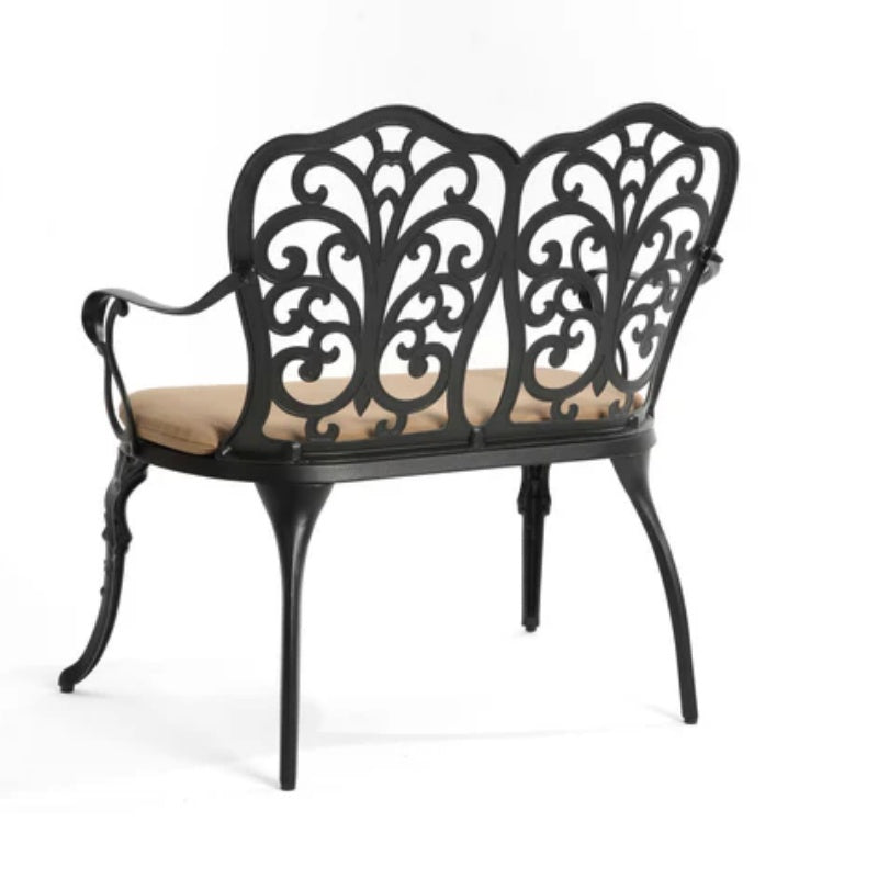 Cast aluminium bench with cushion-海智集-Default-