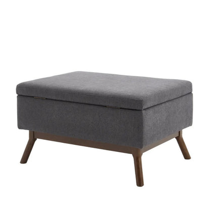 Mid-century modern square coffee table storage bench, assembled, suitable for living room, entryway and family room, used as a coffee table, stirrups, shoe bench-海智集-Default-