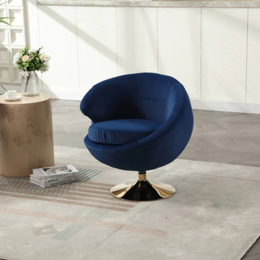 360 Degree Swivel Cuddle Barrel Accent Chairs, Round Armchairs with Wide Upholstered, Fluffy Fabric Chair for Living Room, Bedroom, Office, Waiting Rooms-海智集-Default-