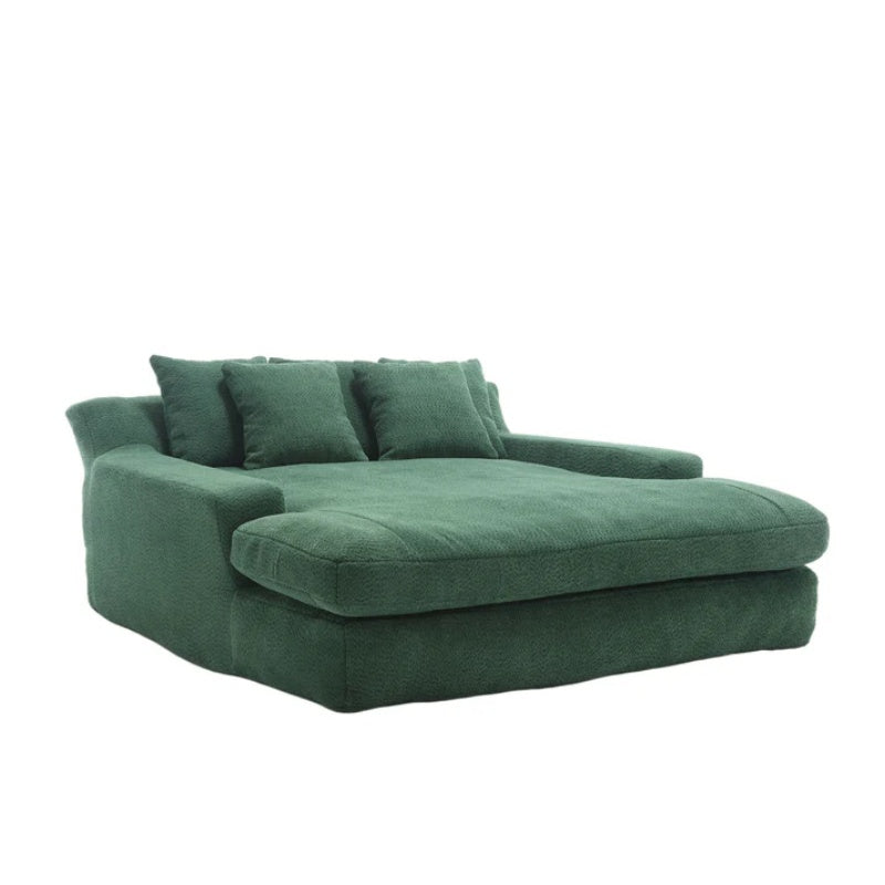 COOLMORE Chenille 2-seater lazy sofa With 5 back pillows,Comfy Sofa- Deep Seat Couch for Living Room,Club (Emerald)-海智集-Default-