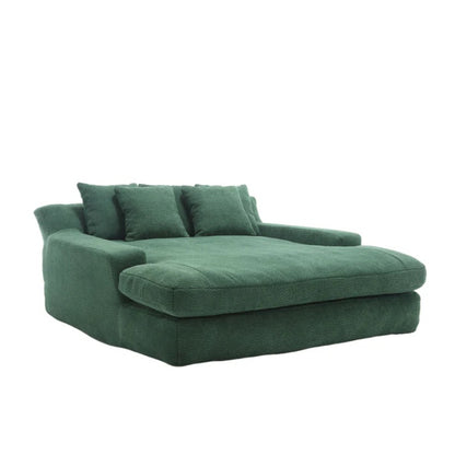 COOLMORE Chenille 2-seater lazy sofa With 5 back pillows,Comfy Sofa- Deep Seat Couch for Living Room,Club (Emerald)-海智集-Default-