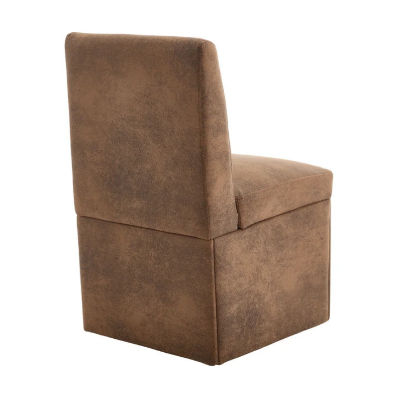 COOLMORE 360 Degree Swivel Upholstered Dining Chairs Set of 2 Swivel Dining Room Chairs Kitchen Chairs Casters & Storage Comfy Modern Rolling Chair for Living Room Fabric Armless Chair-海智集-Default-