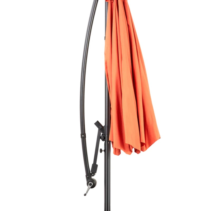 Best Choice Products 10ft Offset Hanging Market Patio Umbrella w/Easy Tilt Adjustment, Polyester Shade, 8 Ribs for Backyard, Poolside - (orange )(No Base)-海智集-Default-