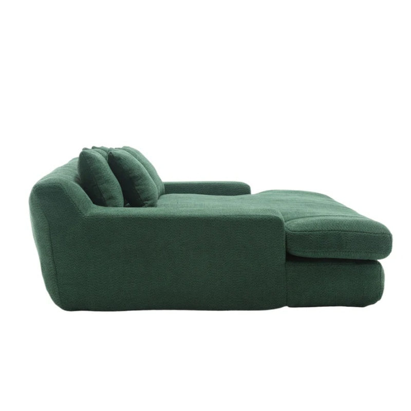 COOLMORE Chenille 2-seater lazy sofa With 5 back pillows,Comfy Sofa- Deep Seat Couch for Living Room,Club (Emerald)-海智集-Default-