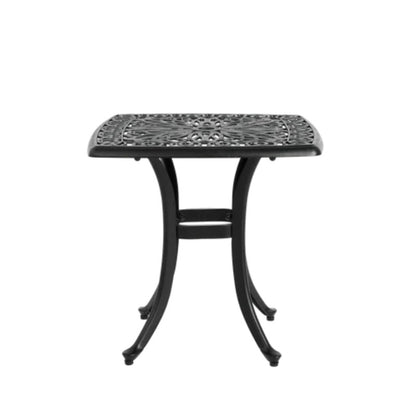 Bistro Set 3 Piece Rustproof Cast Aluminum Patio Furniture Sets 2 Chairs and 1 Round Table Outdoor, Garden, Patio, Balcony, with cushion black-海智集-Default-
