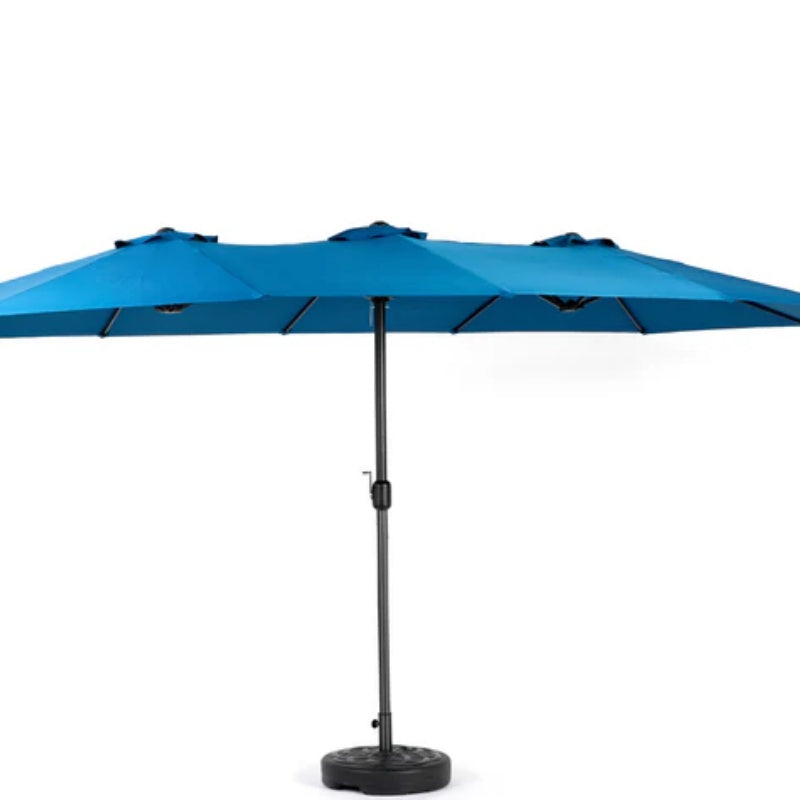 14.8 Ft Double Sided Outdoor Umbrella Rectangular Large with Crank ( Dark blue )(No Base)-海智集-Default-