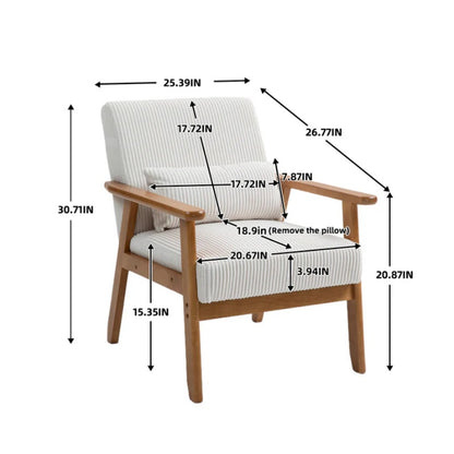 Leisure Chair with Solid Wood Armrest and Feet, Leisure chair, wood frame, velvet, solid rubber wood legs, Mid-Century Modern Accent chair, for Living Room Bedroom Studio chair,Two packs-海智集-Default-