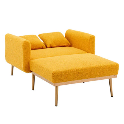 COOLMORE fashionable and classic style chaise lounge chair / accent chair for Living Room, bedroom (Mustard Teddy)-海智集-Default-
