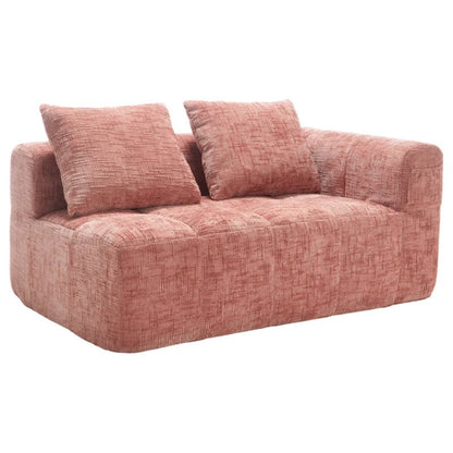 UNITED WE WIN Chenille Loveseat Sofa,Minimalist Modular Couches Sleeper for Living Room Bedroom Apartment Lounge-海智集-Default-