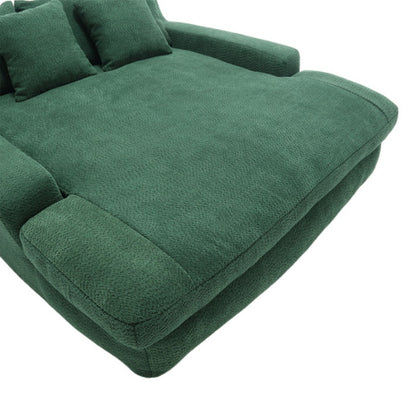 COOLMORE Chenille 2-seater lazy sofa With 5 back pillows,Comfy Sofa- Deep Seat Couch for Living Room,Club (Emerald)-海智集-Default-
