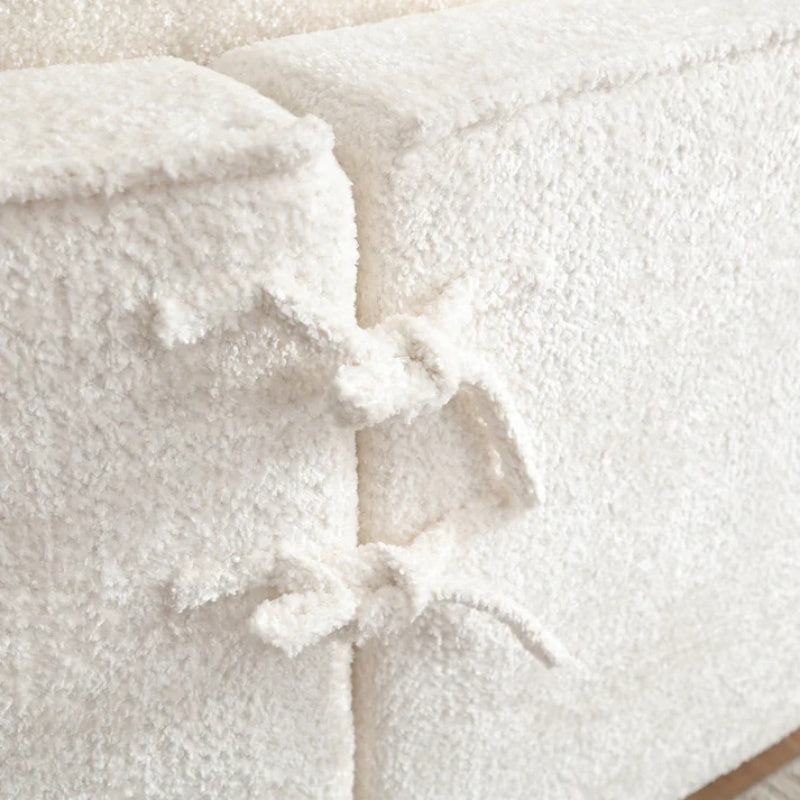 COOLMORE Boucle Sofa 3 Seater for Living Room Oversized Comfy Sofa unique double seat and corner construction for Apartment, Office Right Hand Facing (Beige)-海智集-Default-