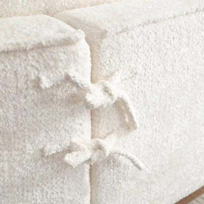 COOLMORE Boucle Sofa 3 Seater for Living Room Oversized Comfy Sofa unique double seat and corner construction for Apartment, Office Right Hand Facing (Beige)-海智集-Default-