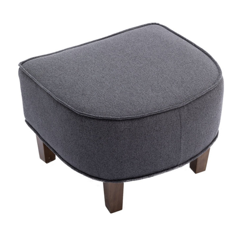 COOLMORE Accent Chair with Ottoman, Mid Century Modern Barrel Chair Upholstered Club Tub Round Arms Chair for Living Room-海智集-Default-