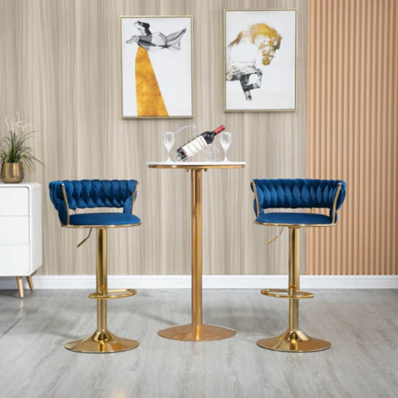 COOLMORE Swivel Bar Stools Set of 2 Adjustable Counter Height Chairs with Footrest for Kitchen, Dining Room 2PC/SET-海智集-Default-