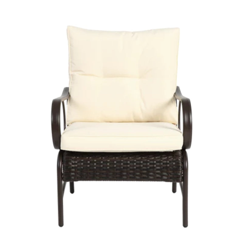 3 Pieces Patio Set Outdoor Wicker Furniture Sets Modern Rattan Chair Conversation Sets with Coffee Table-海智集-Default-