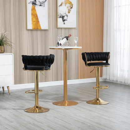 COOLMORE Swivel Bar Stools Set of 2 Adjustable Counter Height Chairs with Footrest for Kitchen, Dining Room 2PC/SET-海智集-Default-