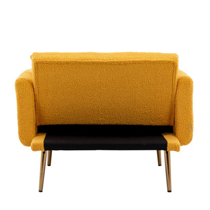 COOLMORE fashionable and classic style chaise lounge chair / accent chair for Living Room, bedroom (Mustard Teddy)-海智集-Default-