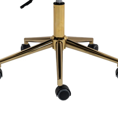 Modern Velvet Home Office Desk Chair with Wheels, Swivel, Height Adjustable, Beige-海智集-Default-