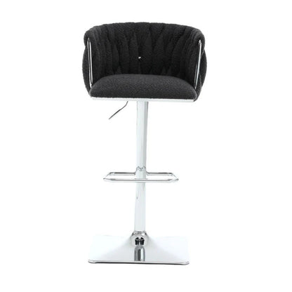 COOLMORE Vintage Bar Stools with Back and Footrest Counter Height Dining Chairs 2PC/SET-海智集-Default-