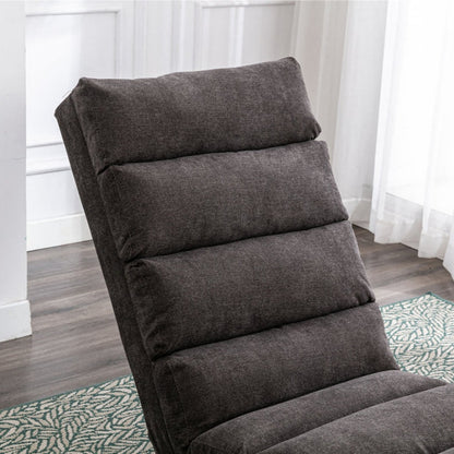 Ergonomic Linen Massage Chaise Lounge with Remote Control, Dark Gray, Electric Massage Lounger with 5 Modes-海智集-Default-