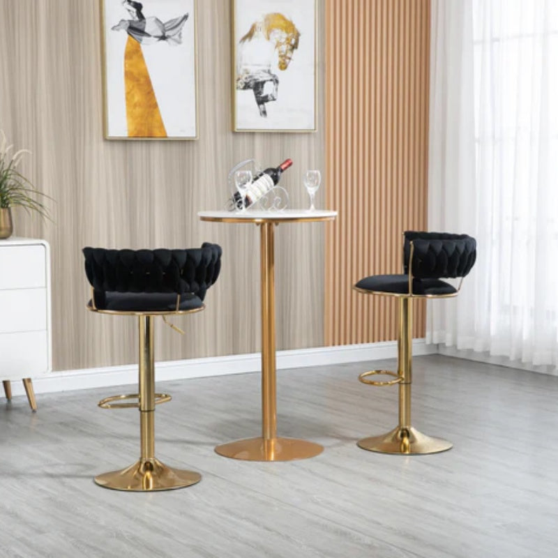 COOLMORE Swivel Bar Stools Set of 2 Adjustable Counter Height Chairs with Footrest for Kitchen, Dining Room 2PC/SET-海智集-Default-