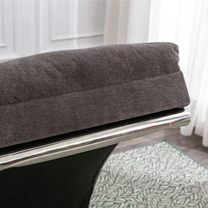 Ergonomic Linen Massage Chaise Lounge with Remote Control, Dark Gray, Electric Massage Lounger with 5 Modes-海智集-Default-