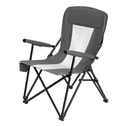 Steel folding Mesh Quad Camping Chair, with Cup Holder, & Carry Bag; Grey-海智集-Default-