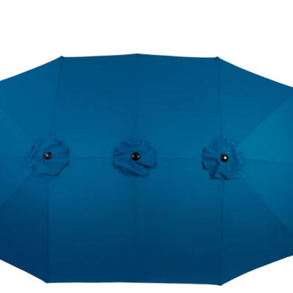 14.8 Ft Double Sided Outdoor Umbrella Rectangular Large with Crank ( Dark blue )(No Base)-海智集-Default-