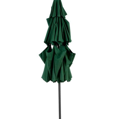 9ft 3 Tier Auto-tilt Umbrella ,Outdoor Patio Umbrella - Market Table Pool Deck Umbrella (Base Not Included) - ( Dark green )-海智集-Default-