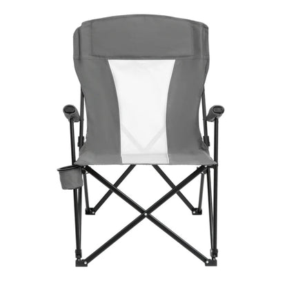 Steel folding Mesh Quad Camping Chair, with Cup Holder, & Carry Bag; Grey-海智集-Default-