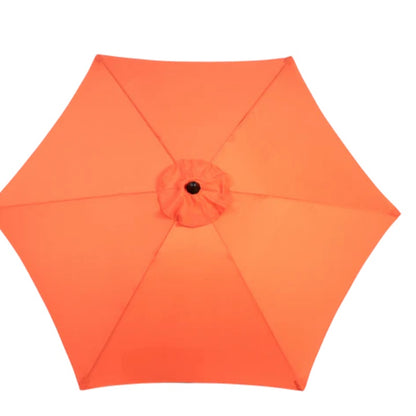 9FT Outdoor Patio Umbrella Outdoor Table Umbrella with Push Button Tilt and Crank, Market Umbrella 6 Sturdy Ribs , Deck, Backyard, Pool (Base Not Included) - (orange )-海智集-Default-