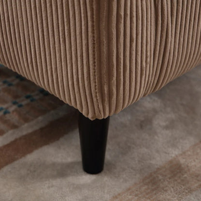 COOLMORE Living Room Accent Barrel Chair, Century Modern Style Decorative Chair, Armchair for Living Room with Thick Cushions and Pillows, Comfy Single Sofa Chair, Chair with Wooden Legs,Camel-海智集-Default-