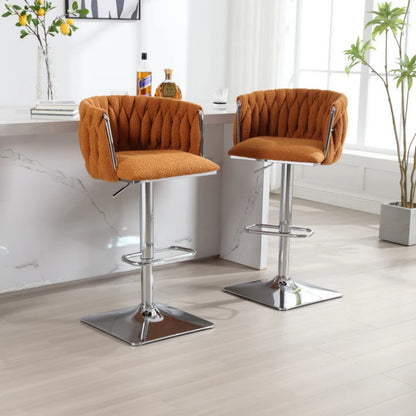 COOLMORE Vintage Bar Stools with Back and Footrest Counter Height Dining Chairs 2PC/SET-海智集-Default-