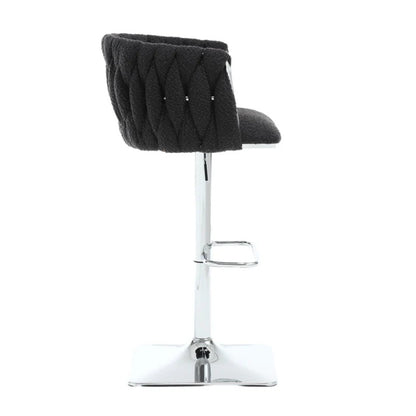 COOLMORE Vintage Bar Stools with Back and Footrest Counter Height Dining Chairs 2PC/SET-海智集-Default-
