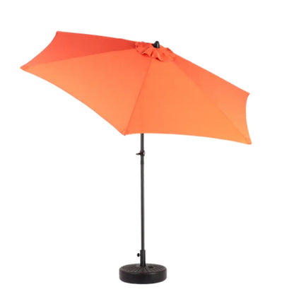 9FT Outdoor Patio Umbrella Outdoor Table Umbrella with Push Button Tilt and Crank, Market Umbrella 6 Sturdy Ribs , Deck, Backyard, Pool (Base Not Included) - (orange )-海智集-Default-