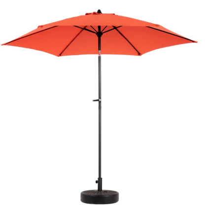 9FT Outdoor Patio Umbrella Outdoor Table Umbrella with Push Button Tilt and Crank, Market Umbrella 6 Sturdy Ribs , Deck, Backyard, Pool (Base Not Included) - (orange )-海智集-Default-
