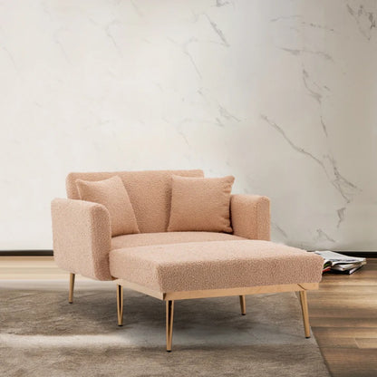 COOLMORE fashionable and classic style chaise lounge chair / accent chair for Living Room, bedroom (Camel Teddy )-海智集-Default-
