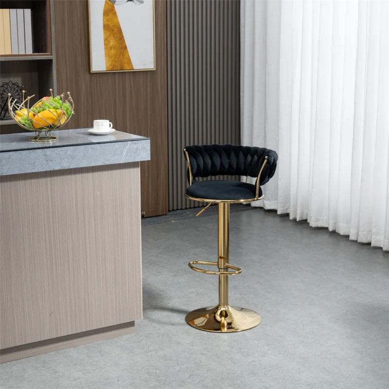 COOLMORE Swivel Bar Stools Set of 2 Adjustable Counter Height Chairs with Footrest for Kitchen, Dining Room 2PC/SET-海智集-Default-
