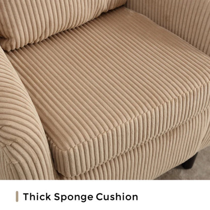 COOLMORE Living Room Accent Barrel Chair, Century Modern Style Decorative Chair, Armchair for Living Room with Thick Cushions and Pillows, Comfy Single Sofa Chair, Chair with Wooden Legs,Camel-海智集-Default-