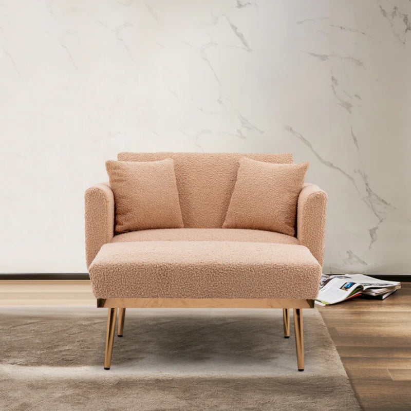 COOLMORE fashionable and classic style chaise lounge chair / accent chair for Living Room, bedroom (Camel Teddy )-海智集-Default-