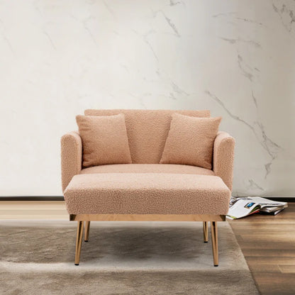 COOLMORE fashionable and classic style chaise lounge chair / accent chair for Living Room, bedroom (Camel Teddy )-海智集-Default-