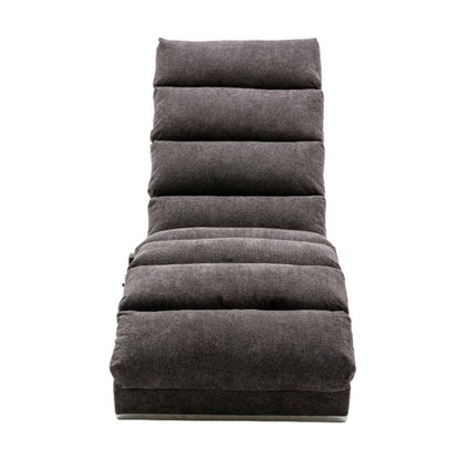 Ergonomic Linen Massage Chaise Lounge with Remote Control, Dark Gray, Electric Massage Lounger with 5 Modes-海智集-Default-